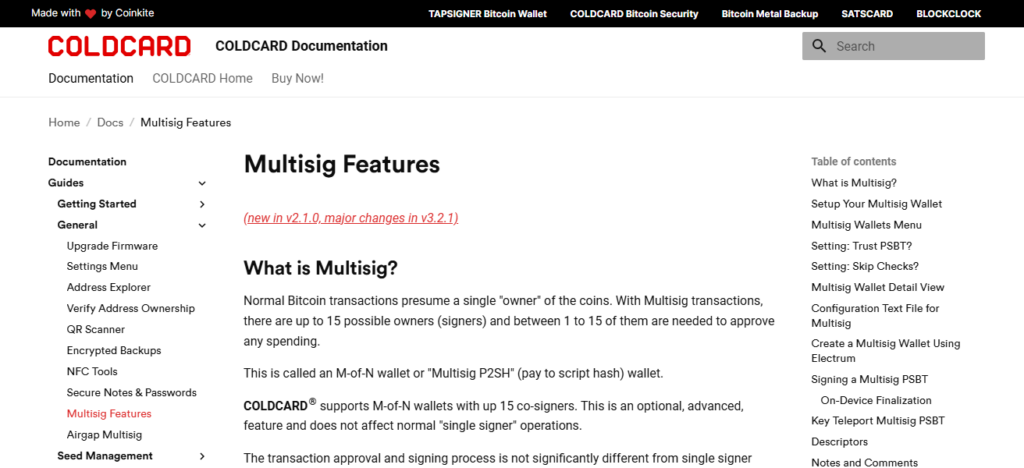 Coldcard + Trezor Multivendor Multisig