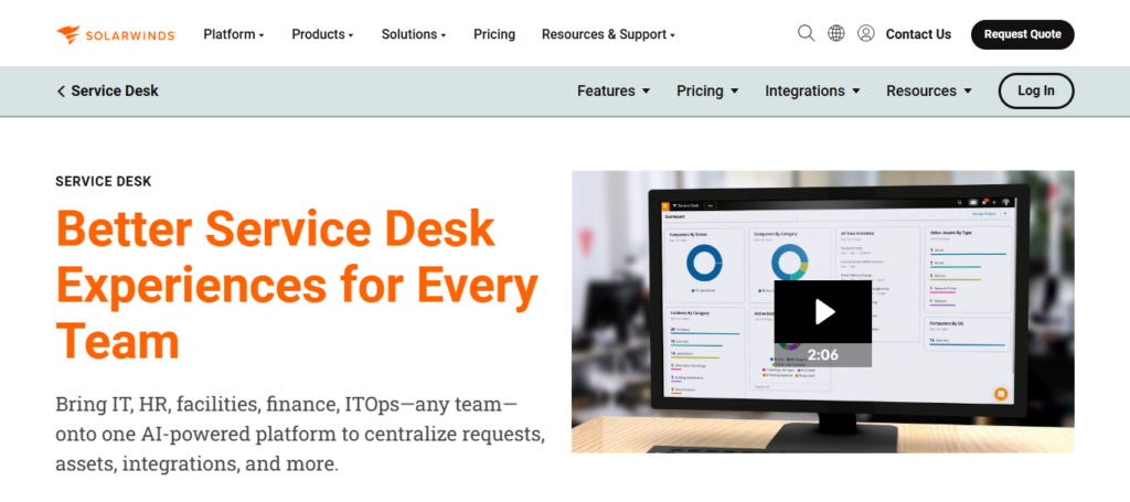 SolarWinds Service Desk