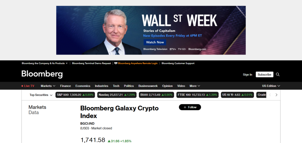 Bloomberg Galaxy Crypto Index