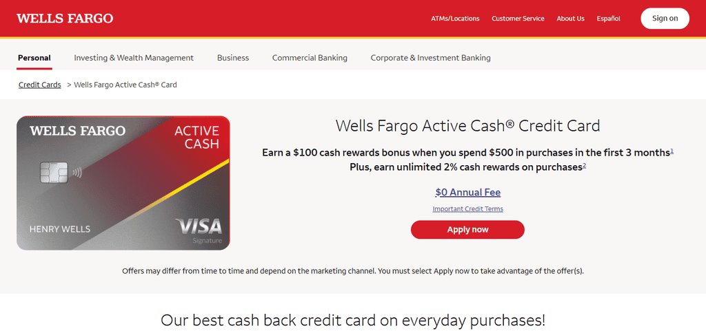 Wells Fargo Active Cash® Card