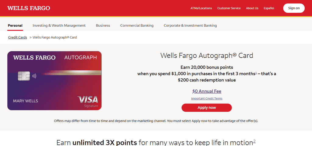 Wells Fargo Autograph® Card